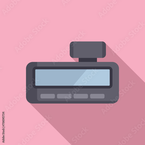 Meter fare control icon flat vector. Trip auto delivery. Public speed