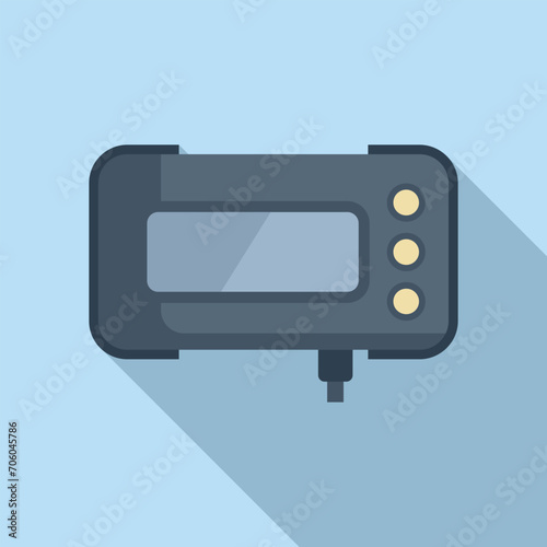 Wired taximeter device icon flat vector. Public service. Cab app map