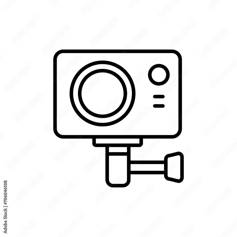 Action camera outline icons, minimalist vector illustration ,simple transparent graphic element .Isolated on white background Action camera outline icons, minimalist vector illustration ,simple transparent graphic element .Isolated on white background