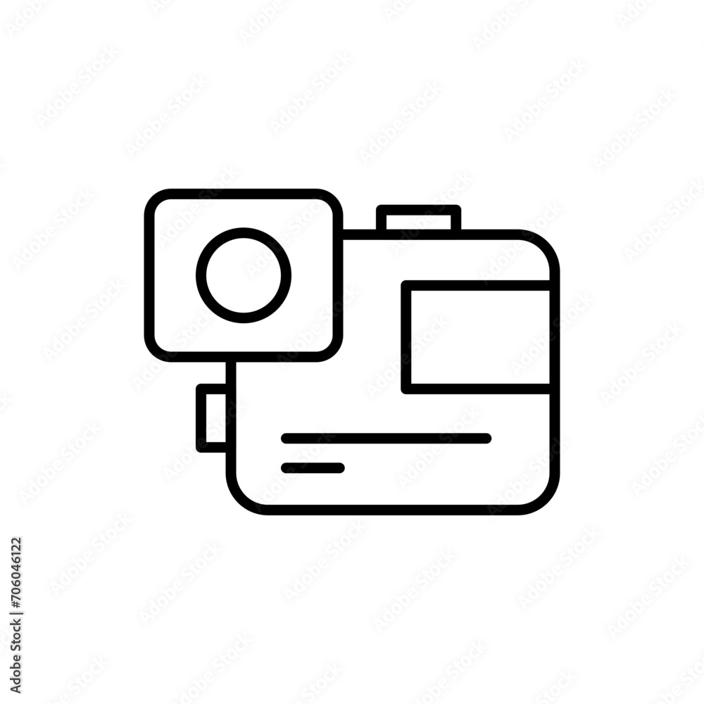 Action camera outline icons, minimalist vector illustration ,simple transparent graphic element .Isolated on white background Action camera outline icons, minimalist vector illustration ,simple transparent graphic element .Isolated on white background