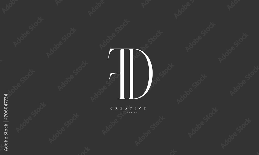 Alphabet letters Initials Monogram logo FD DF F D