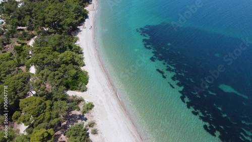 A view of the pristine beach at Xylokastro, Greece photo