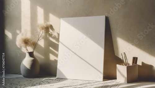 Modern poster mockup in a room