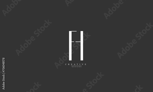 Alphabet letters Initials Monogram logo FH HF F H photo