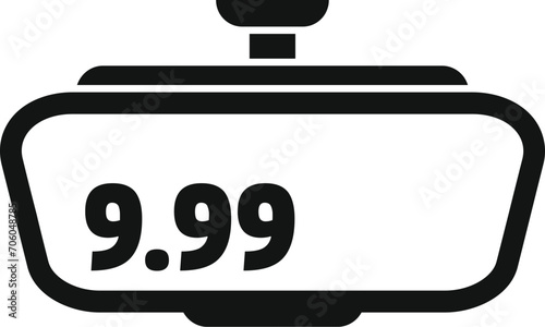 Mirror indoor taximeter icon simple vector. Vehicle control. Transport counter
