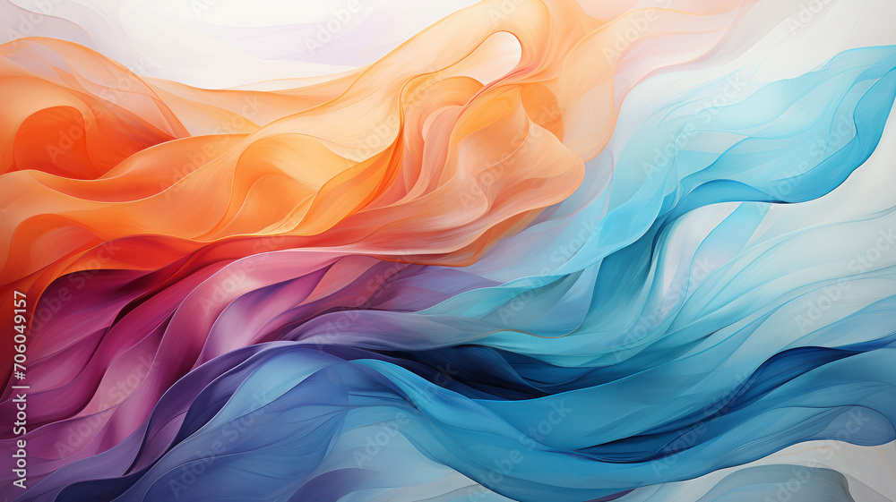 Flowing abstract design in warm and cool tones Flowing abstract design in warm and cool tones