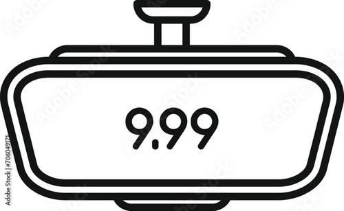 Taximeter button icon outline vector. Radio ride device. Button app map