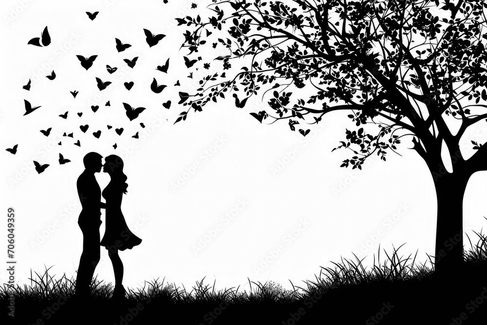 Black silhouette of a valentines day background. Black silhouette of a valentines day background.