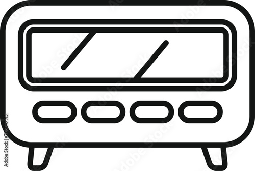 Taximeter delivery icon outline vector. App car map. Monitor display car