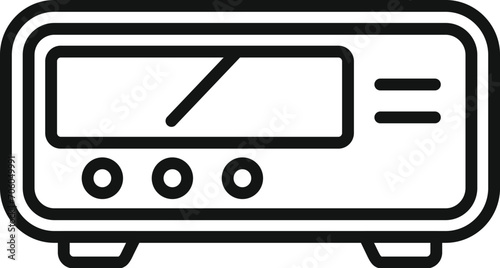 Taximeter bill paper icon outline vector. Cab passenger time. Service travel