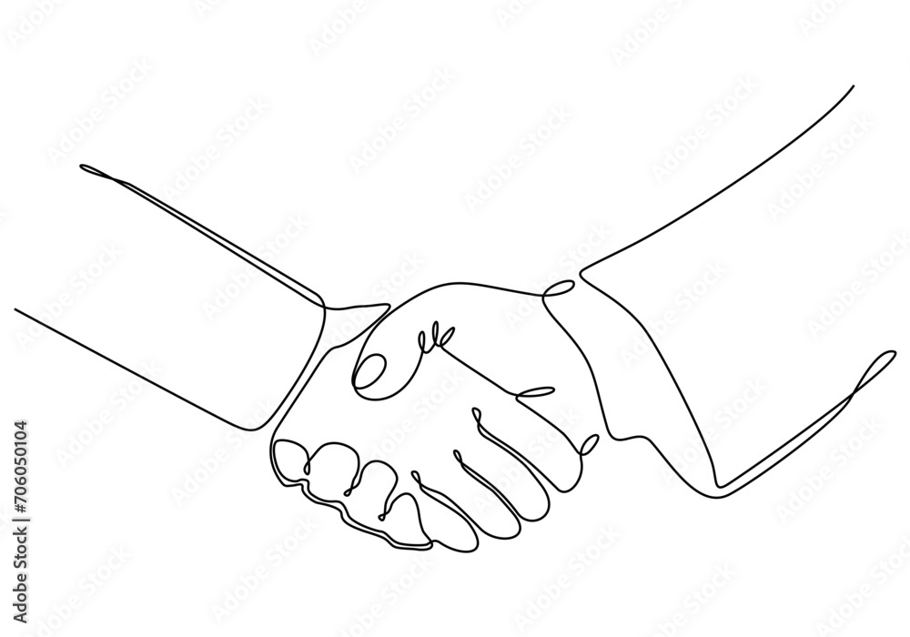 vector illustration of one continuous line of handshake vector illustration of one continuous line of handshake