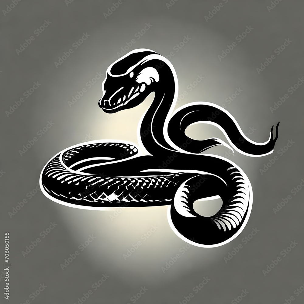 Fototapeta premium a simple black vector style silhouette of snakes