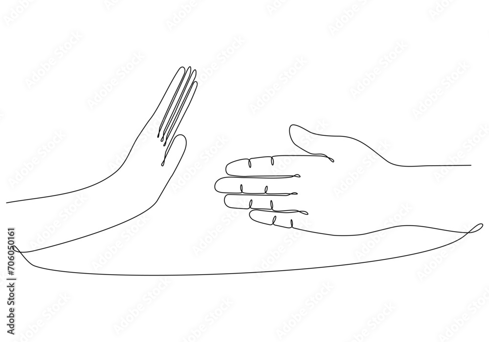vector illustration of one continuous line of handshake vector illustration of one continuous line of handshake