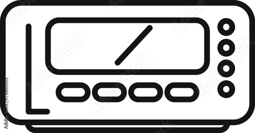 Taximeter vehicle control icon outline vector. Monitor display. Rate ride