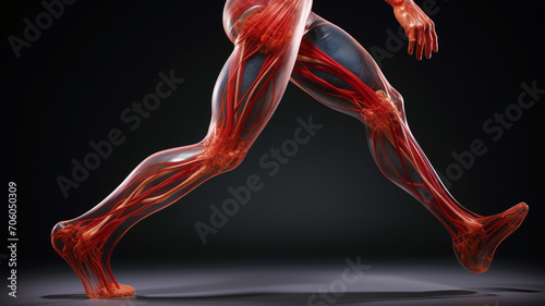 3d rendered illustration of a leg muscles