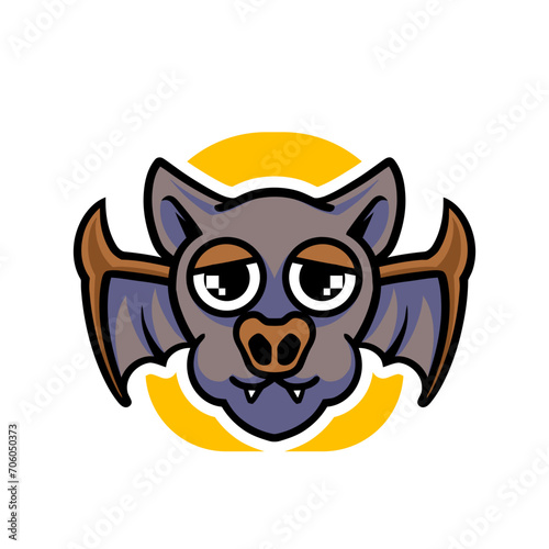 Bat head mascot cartoon 