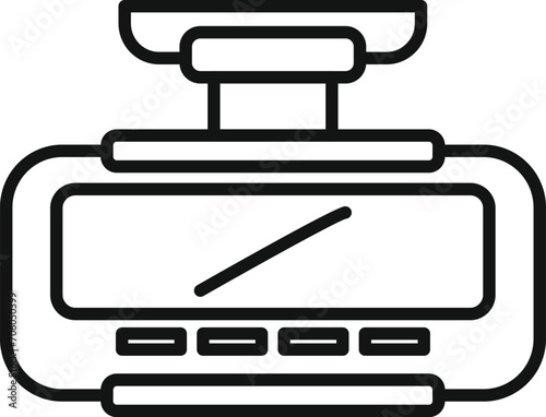 Wired taximeter device icon outline vector. Public service. Cab app map