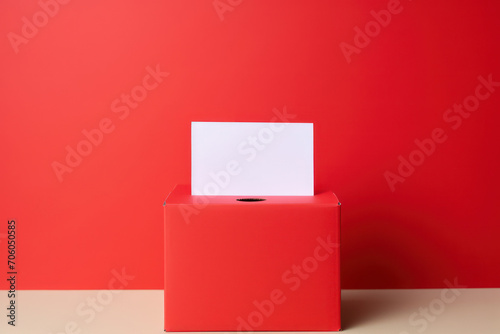 Blank Voter Registration Card Insert in Red Envelope: The Decision Symbolizing Democracy and the Power of Every Citizen's Opinion