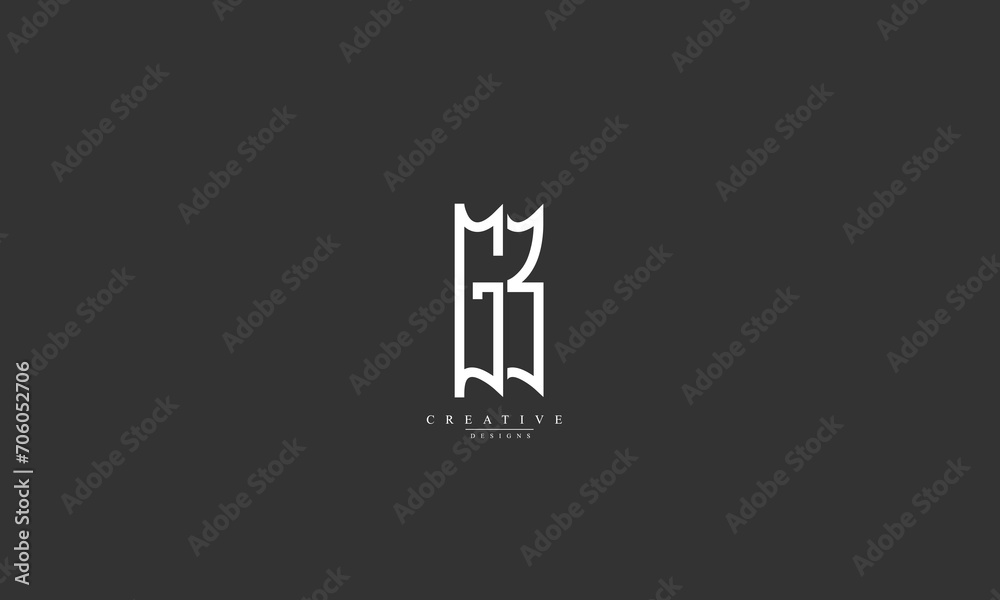 Alphabet letters Initials Monogram logo GB BG G B Alphabet letters Initials Monogram logo GB BG G B