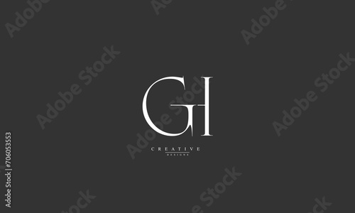 Alphabet letters Initials Monogram logo GH G H photo