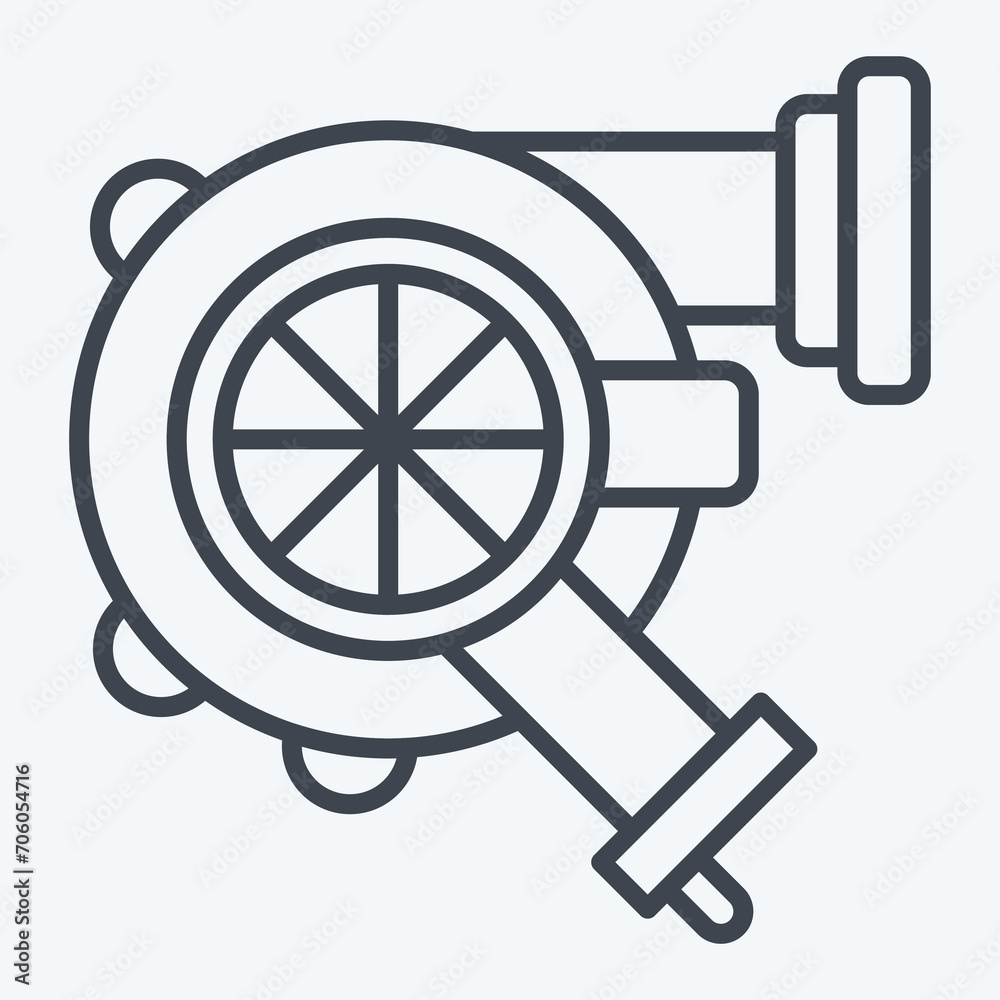 Obraz premium Icon Turbo. related to Racing symbol. line style. simple design editable. simple illustration