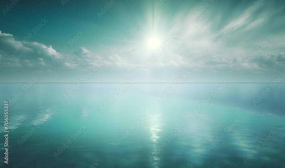  Calm sea  as soft ethereal dreamy background, professional color grading, copy space