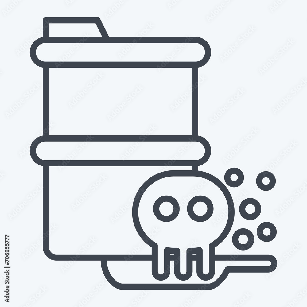 Icon Toxic Waste. related to Nuclear symbol. line style. simple design editable. simple illustration Icon Toxic Waste. related to Nuclear symbol. line style. simple design editable. simple illustration