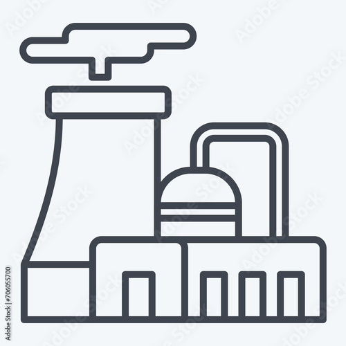 Icon Nuclear Plant. related to Nuclear symbol. line style. simple design editable. simple illustration