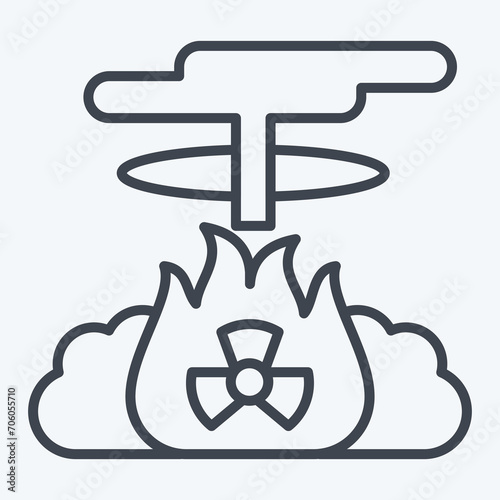 Icon Nuclear Blast. related to Nuclear symbol. line style. simple design editable. simple illustration