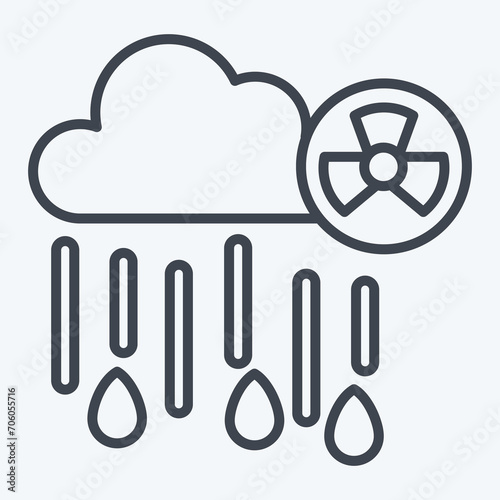 Icon Nuclear Rain. related to Nuclear symbol. line style. simple design editable. simple illustration