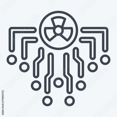 Icon Radiation. related to Nuclear symbol. line style. simple design editable. simple illustration