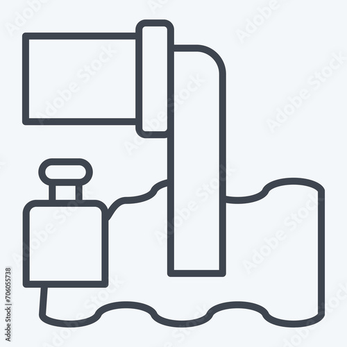 Icon Sewage Pipe. related to Nuclear symbol. line style. simple design editable. simple illustration