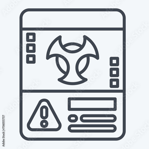 Icon Biohazard. related to Nuclear symbol. line style. simple design editable. simple illustration