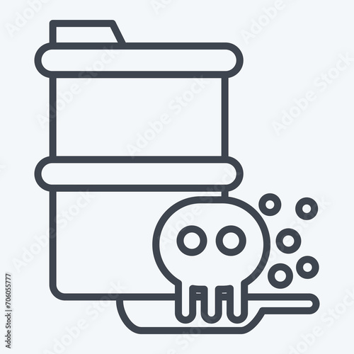 Icon Toxic Waste. related to Nuclear symbol. line style. simple design editable. simple illustration