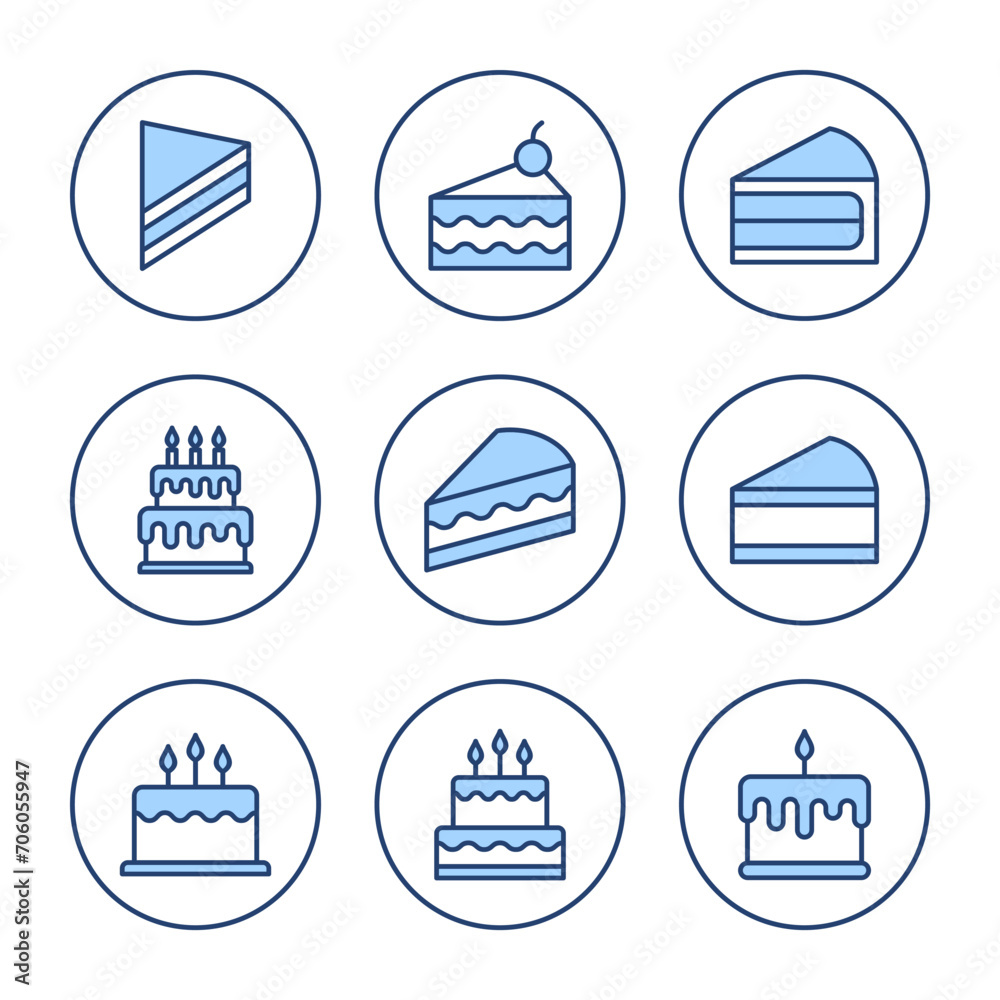 Cake icon vector. Cake sign and symbol. Birthday cake icon Cake icon vector. Cake sign and symbol. Birthday cake icon