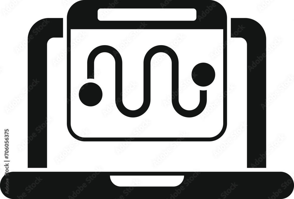 Runner laptop route icon simple vector. Digital sport. Smartphone watch Runner laptop route icon simple vector. Digital sport. Smartphone watch