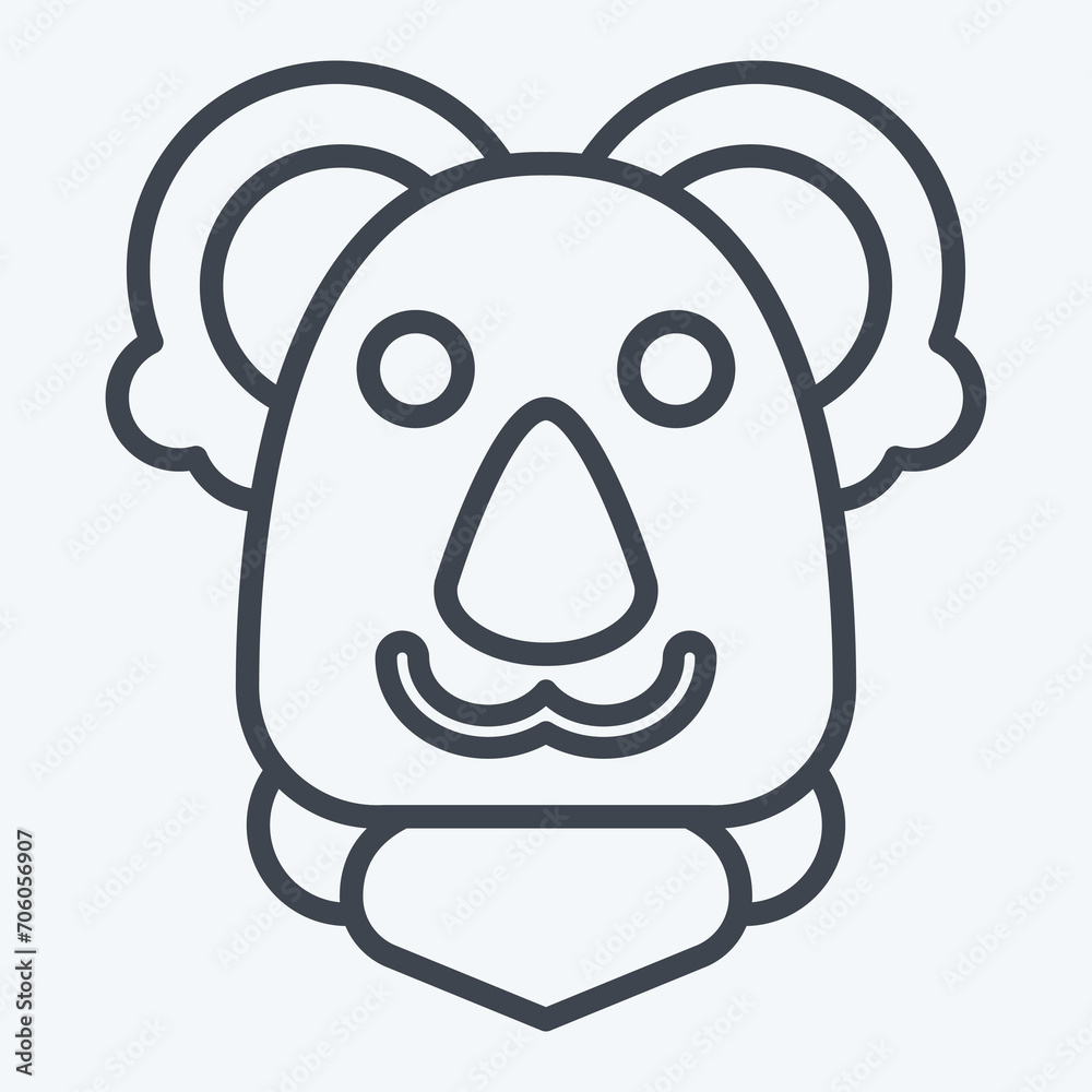Icon Koala. related to Animal symbol. line style. simple design editable. simple illustration Icon Koala. related to Animal symbol. line style. simple design editable. simple illustration