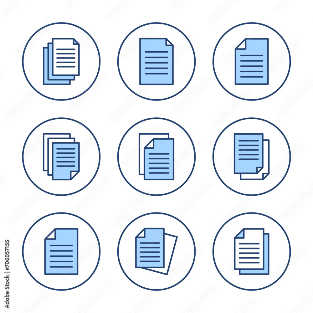 Document icon vector. Paper sign and symbol. File Icon