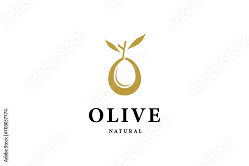 Olive oil logo design vector template flat style concept.