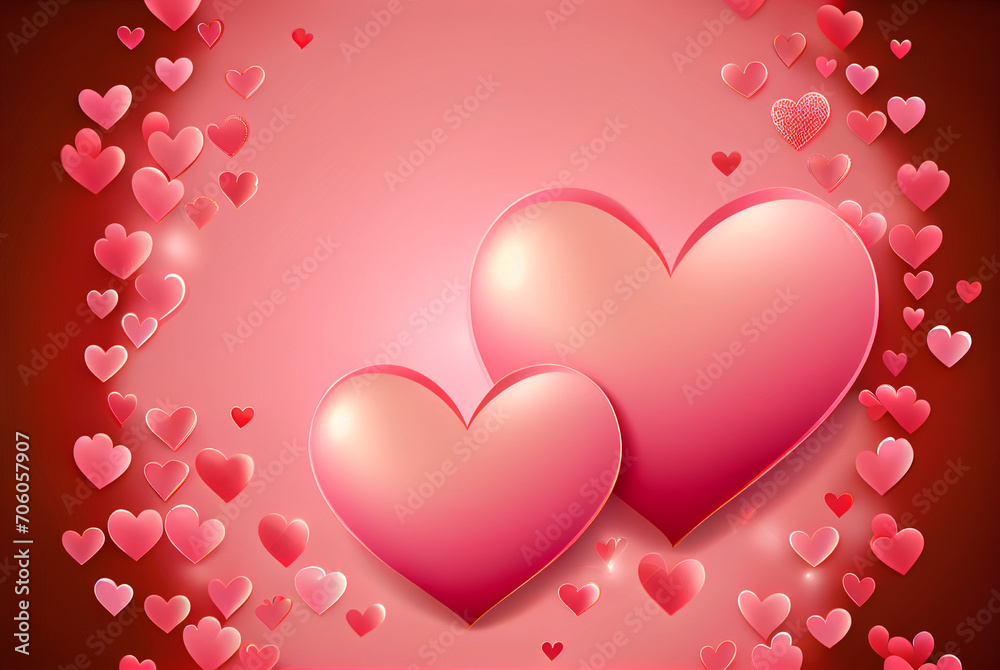 Valentines Day Background with Romantic Hearts