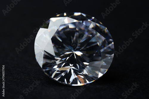 Beautiful shiny diamond on black background  closeup