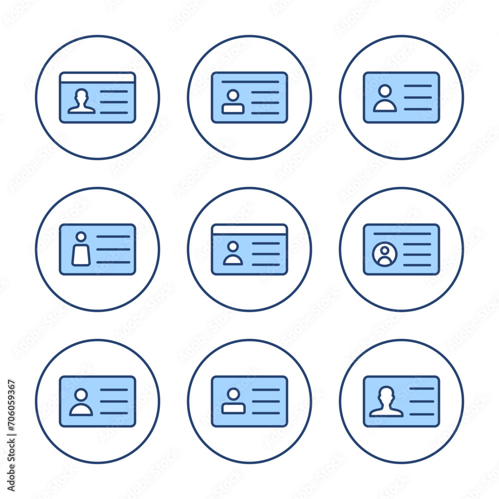 License icon vector. ID card icon. driver license, staff identification card