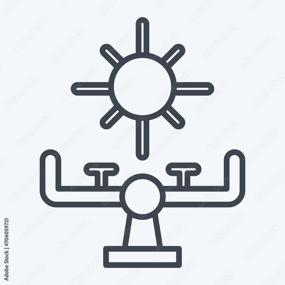 Icon Seesaw. related to Amusement Park symbol. line style. simple design editable. simple illustration Icon Seesaw. related to Amusement Park symbol. line style. simple design editable. simple illustration