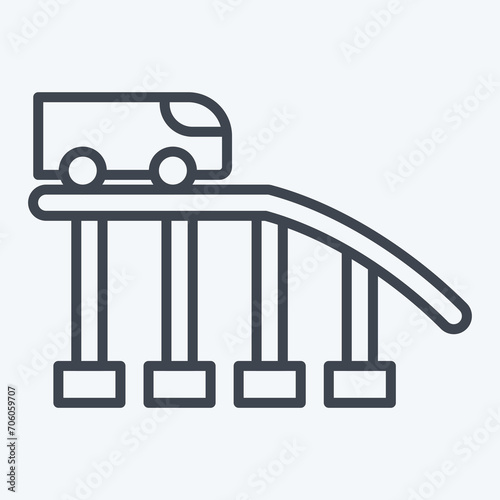 Icon Roller Coaster. related to Amusement Park symbol. line style. simple design editable. simple illustration