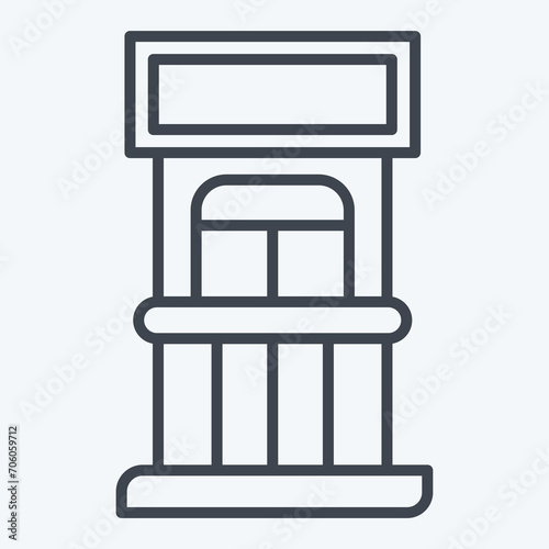 Icon Ticket Office. related to Amusement Park symbol. line style. simple design editable. simple illustration