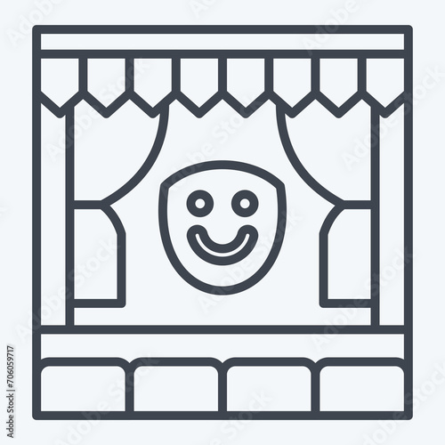 Icon Stage. related to Amusement Park symbol. line style. simple design editable. simple illustration photo