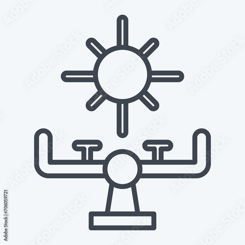 Icon Seesaw. related to Amusement Park symbol. line style. simple design editable. simple illustration