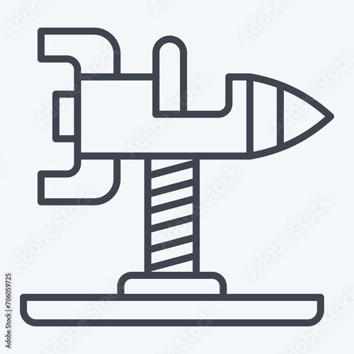 Icon Spring Swing Rocket. related to Amusement Park symbol. line style. simple design editable. simple illustration