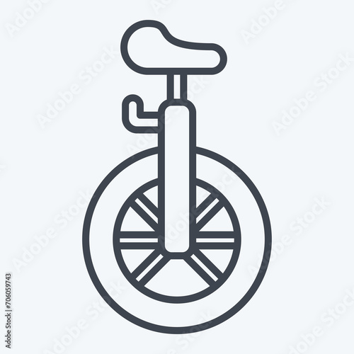 Icon Unicycle. related to Amusement Park symbol. line style. simple design editable. simple illustration