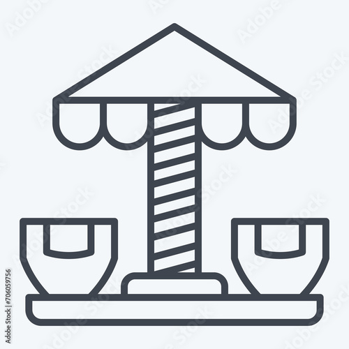 Icon Spinning Teacup. related to Amusement Park symbol. line style. simple design editable. simple illustration